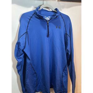 mens under armour Cold Hear Large Blue Quarter Zip  Running Golf Spring Pull Ove